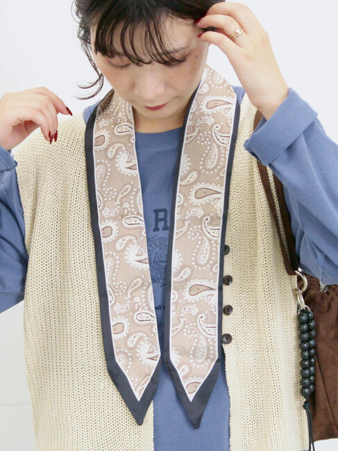 Samansa Mos2 blue「バンダナ付きニットベスト」|ニット・セーター|