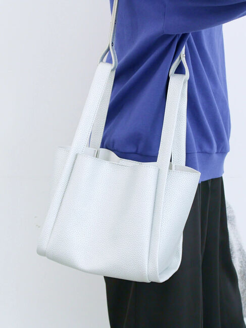 Samansa Mos2 blue「ポーチ付2WAYスクエアバッグ」|その他|