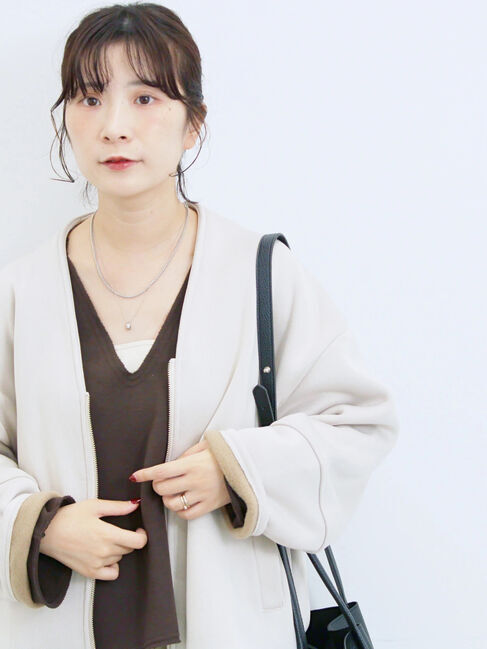 Samansa Mos2 blue「【マシンウォッシャブル】マルチスタイルボンディングブルゾン」|ブルゾン・スタジャン|