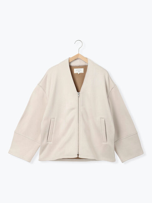 Samansa Mos2 blue「【マシンウォッシャブル】マルチスタイルボンディングブルゾン」|ブルゾン・スタジャン|