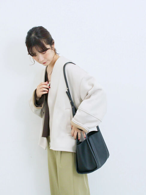 Samansa Mos2 blue「【マシンウォッシャブル】マルチスタイルボンディングブルゾン」|ブルゾン・スタジャン|