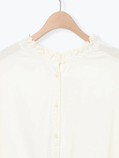 Samansa Mos2「レースシャーリング2WAYブラウス」|シャツ・ブラウス|