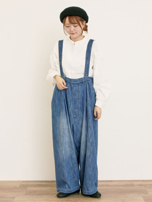 Samansa Mos2「デニム/ツイルサスペンダー付きパンツ」|その他|