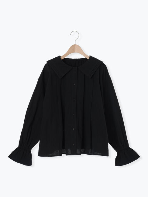 Samansa Mos2「ビッグ襟ピンタックブラウス」|シャツ・ブラウス|