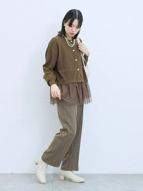 Samansa Mos2 blue「カチオン染めチェックパンツ」|その他|