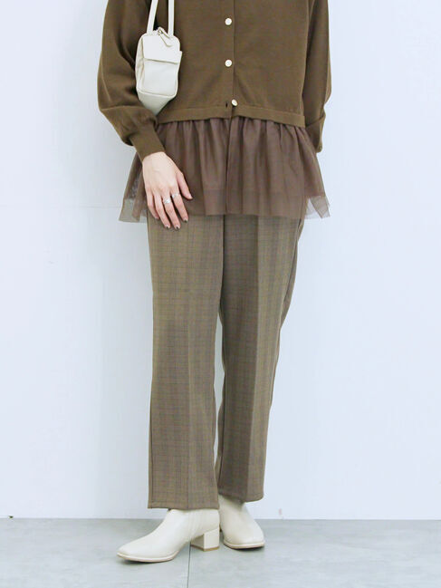 Samansa Mos2 blue「カチオン染めチェックパンツ」|その他|