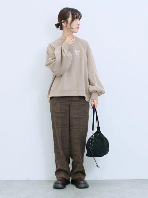 Samansa Mos2 blue「カチオン染めチェックパンツ」|その他|