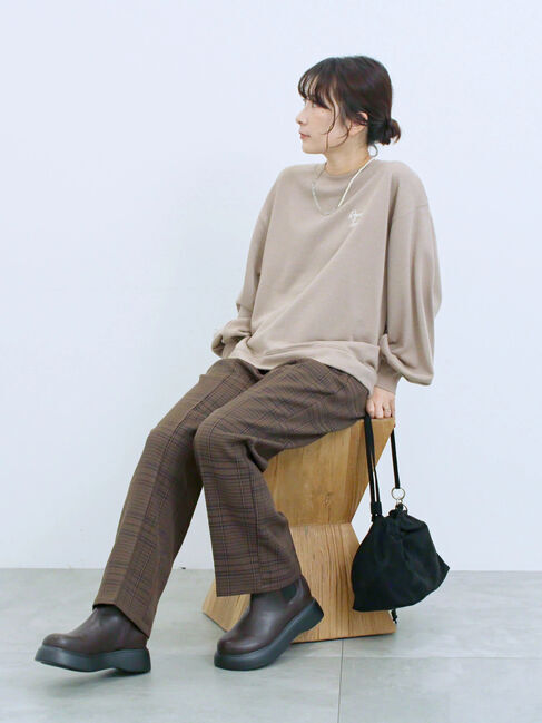 Samansa Mos2 blue「カチオン染めチェックパンツ」|その他|