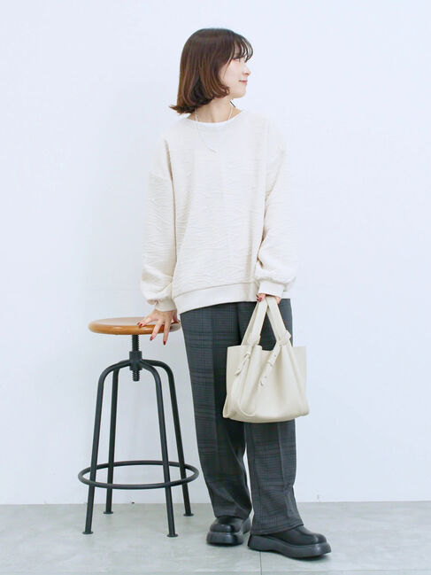 Samansa Mos2 blue「カチオン染めチェックパンツ」|その他|