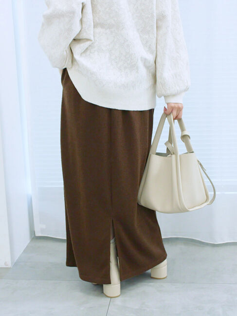 Samansa Mos2 blue「カットリブナロースカート」|スカート|