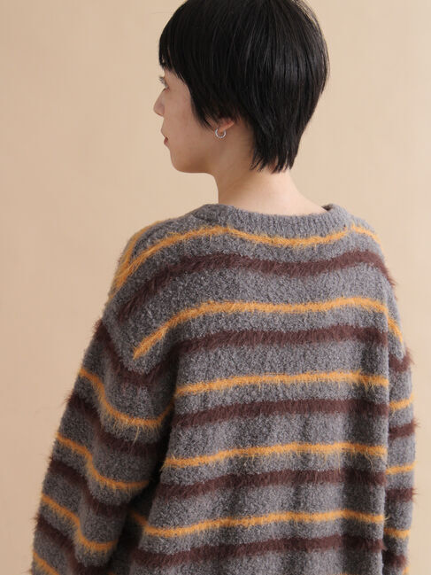 sm2rhythm「ボーダーブークレニットプルオーバー」|ニット・セーター|