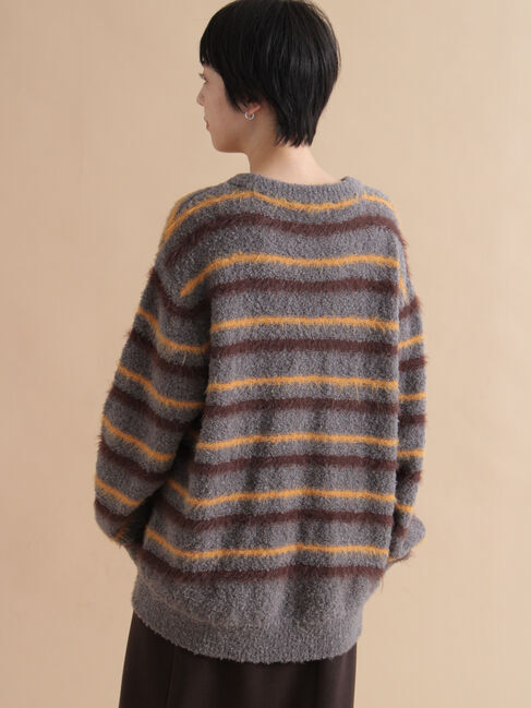 sm2rhythm「ボーダーブークレニットプルオーバー」|ニット・セーター|