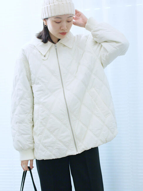 Samansa Mos2 blue「バルーンキルトジャケット」|その他|