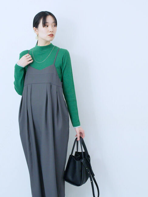 Samansa Mos2 blue「タック入りコクーンジャンスカ」|ワンピース|