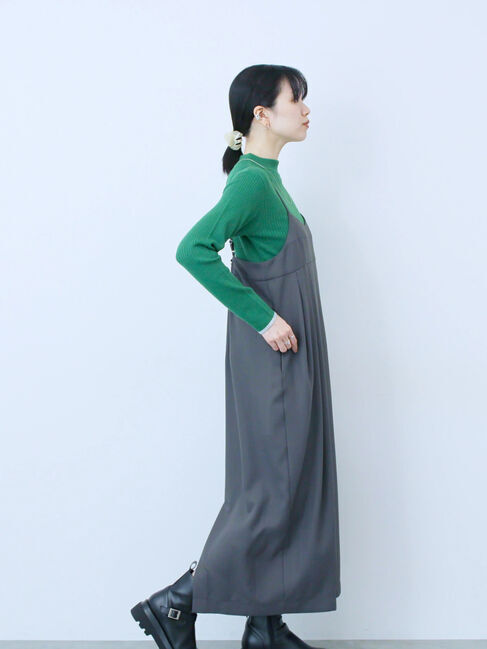 Samansa Mos2 blue「タック入りコクーンジャンスカ」|ワンピース|