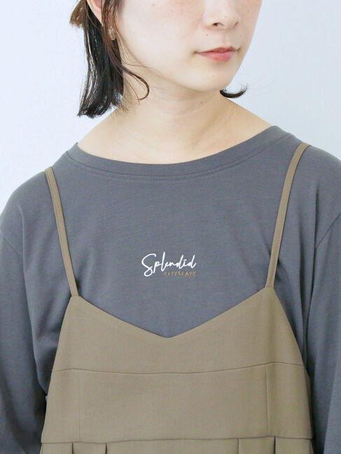 Samansa Mos2 blue「タック入りコクーンジャンスカ」|ワンピース|