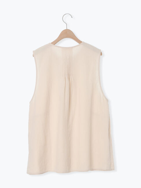 Samansa Mos2「【Cross&times;Linen】ピンタックベスト」|ダウンベスト・ベスト|