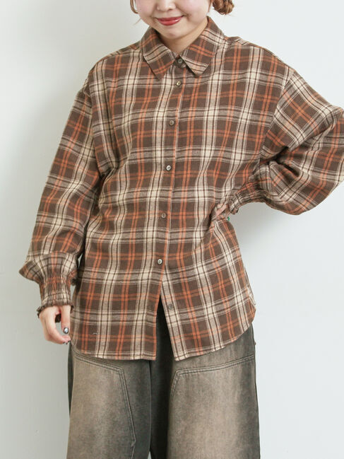 SM2「アソート袖口シャーリングブラウス」|シャツ・ブラウス|ブラウン