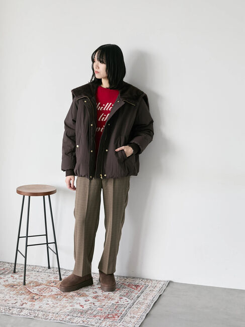 Samansa Mos2 blue「【Hug knit】ロゴプルオーバー」|ニット・セーター|