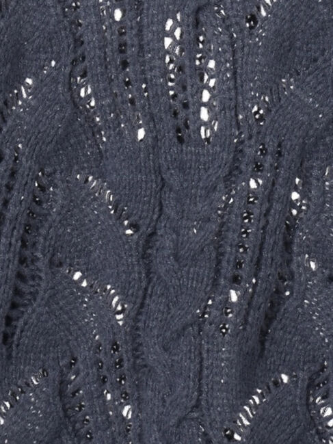 Samansa Mos2 blue「透かしケーブルニットプルオーバー」|ニット・セーター|