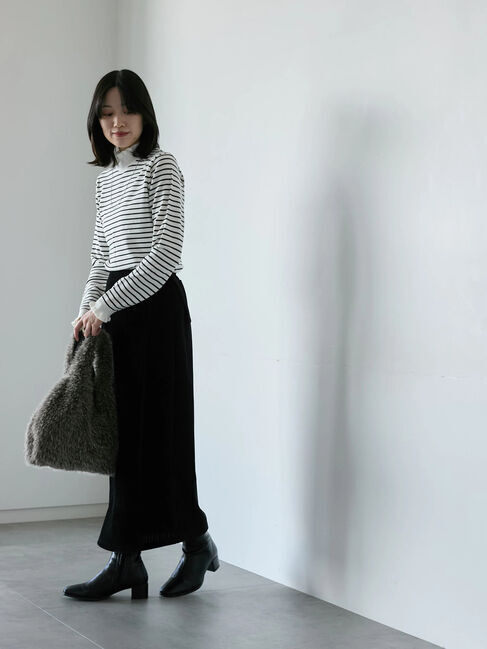 Samansa Mos2 blue「フリル衿ニットプルオーバー」|ニット・セーター|