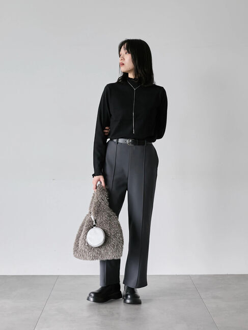 Samansa Mos2 blue「カットジョーゼット裏ボンディングパンツ」|その他|