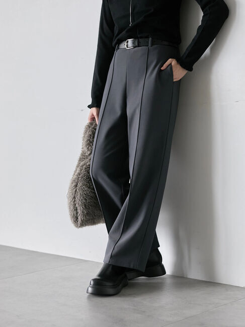 Samansa Mos2 blue「カットジョーゼット裏ボンディングパンツ」|その他|