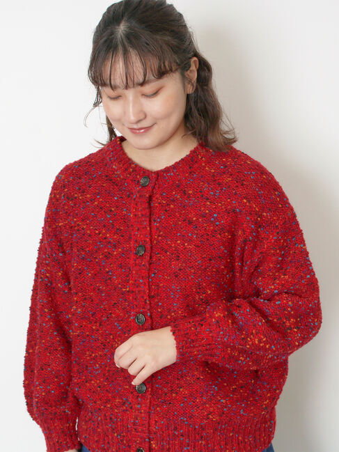 Samansa Mos2「ぽこぽこヤーン前後2WAYニット」|ニット・セーター|レッド