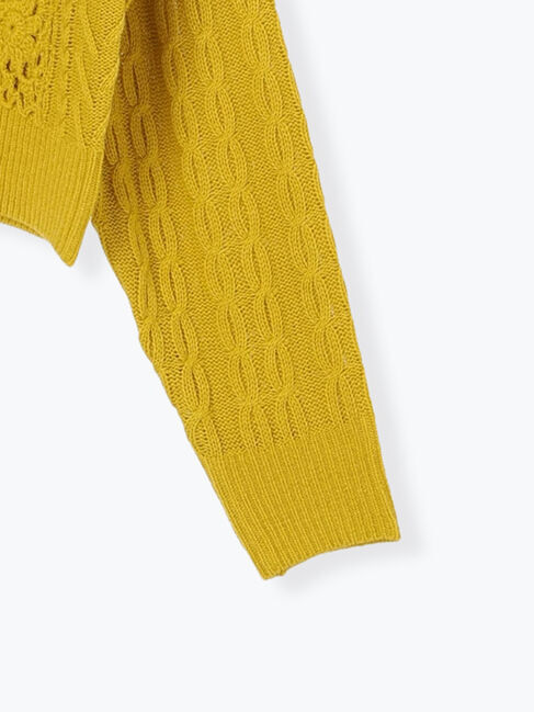 Samansa Mos2「クロシェ風パッチワークニットカーディガン」|カーディガン|