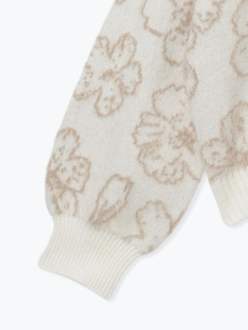 Samansa Mos2 blue「花柄シャギーニットプルオーバー」|ニット・セーター|