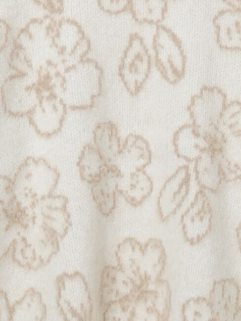 Samansa Mos2 blue「花柄シャギーニットプルオーバー」|ニット・セーター|