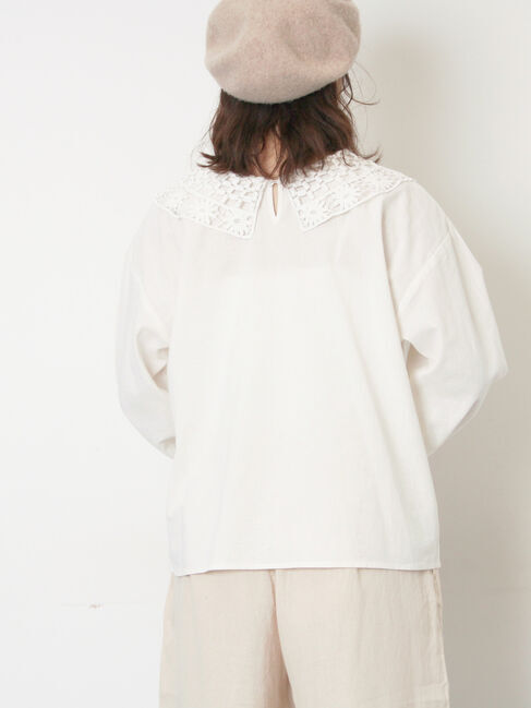 Samansa Mos2「【WEB限定】前後2WAYレース襟ブラウス」|シャツ・ブラウス|