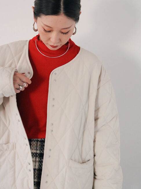 Samansa Mos2 blue「キルトミドルコート」|その他|