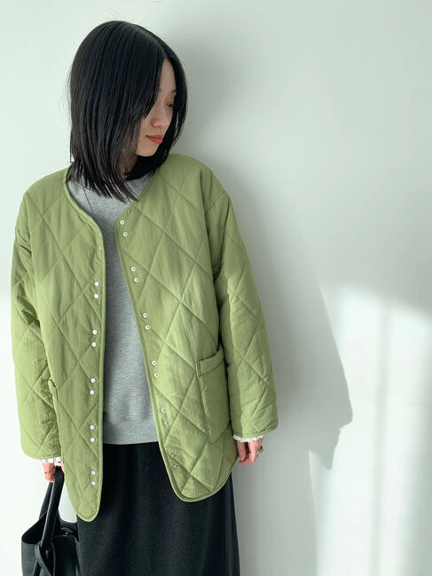 Samansa Mos2 blue「キルトミドルコート」|その他|