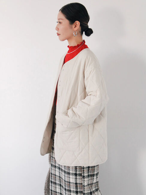 Samansa Mos2 blue「キルトミドルコート」|その他|