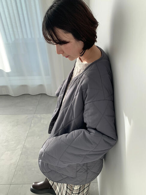 Samansa Mos2 blue「キルトミドルコート」|その他|