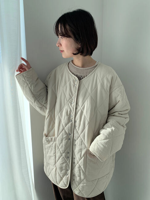 Samansa Mos2 blue「キルトミドルコート」|その他|