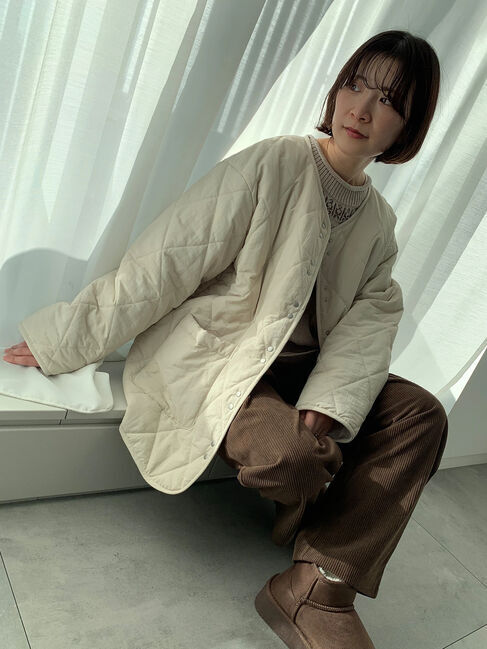 Samansa Mos2 blue「キルトミドルコート」|その他|