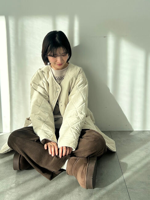 Samansa Mos2 blue「キルトミドルコート」|その他|