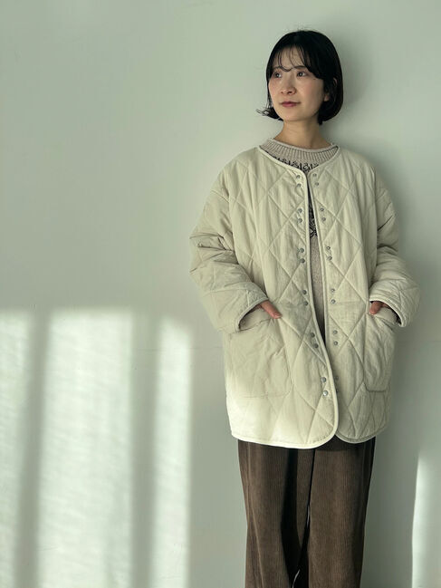 Samansa Mos2 blue「キルトミドルコート」|その他|