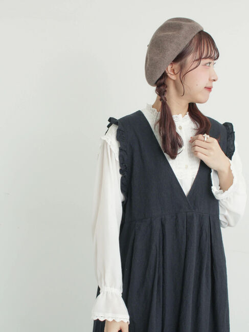 Samansa Mos2「【Cross&times;Linen】肩フリル前後2WAYジャンパースカート」|ワンピース|