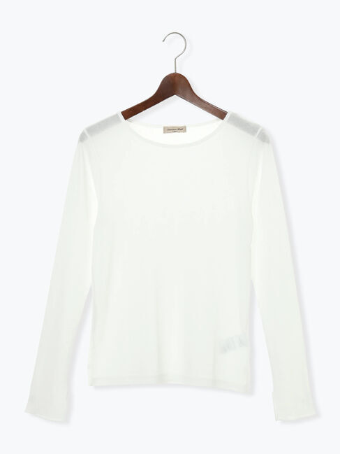 Samansa Mos2「シアーカットソー」|Tシャツ・カットソー|オフホワイト