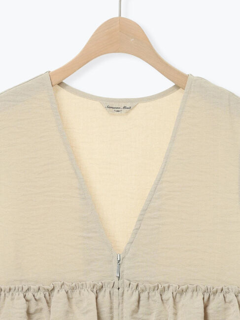 Samansa Mos2「(セットアップ可)フリルジップベスト」|ダウンベスト・ベスト|