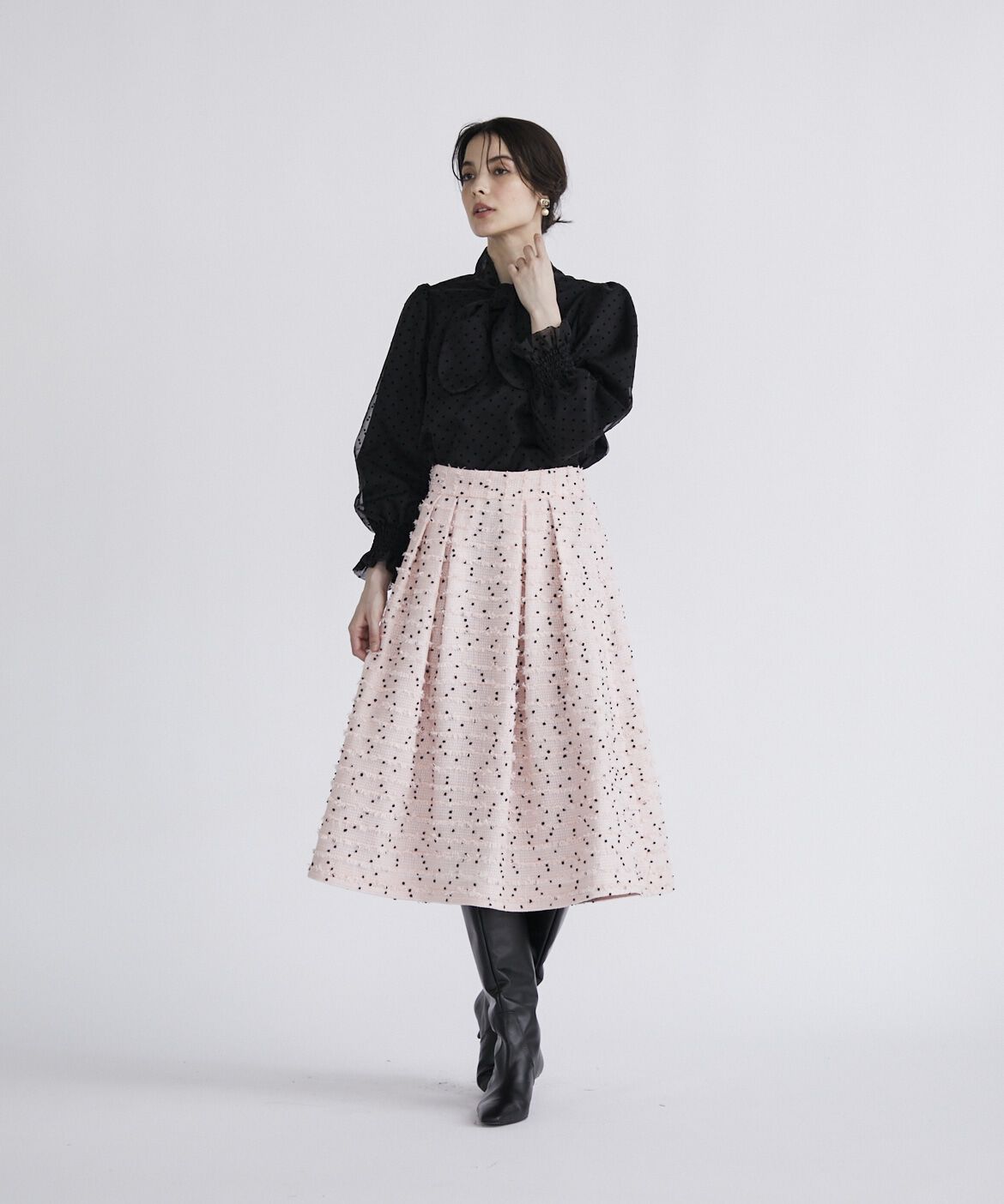 Maglie le cassetto「《M Maglie le cassetto》ツイードスカート《Linton Tweeds》」|フレア|