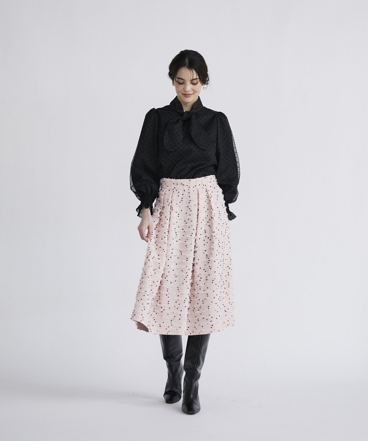 Maglie le cassetto「《M Maglie le cassetto》ツイードスカート《Linton Tweeds》」|フレア|