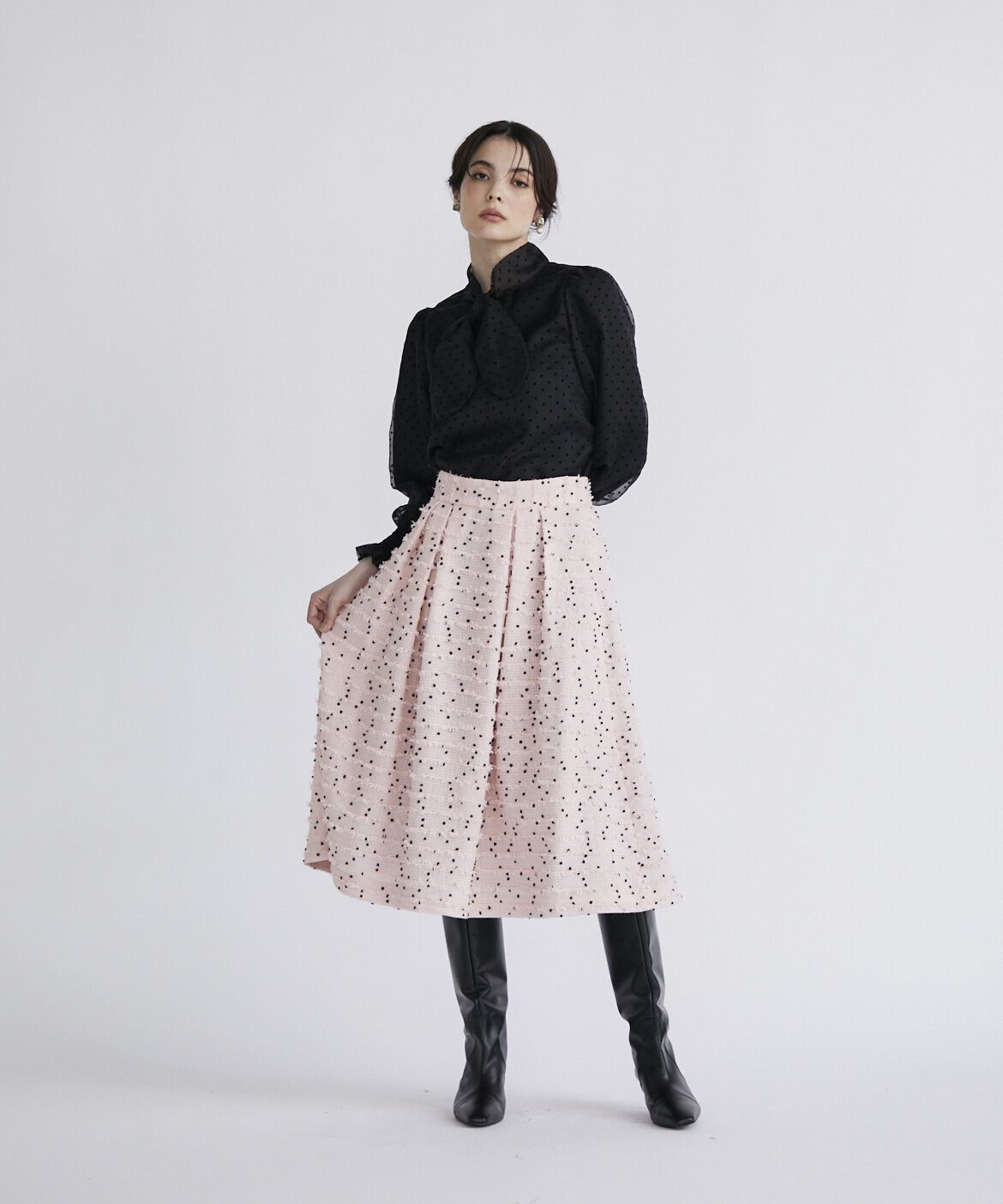 Maglie le cassetto「《M Maglie le cassetto》ツイードスカート《Linton Tweeds》」|フレア|