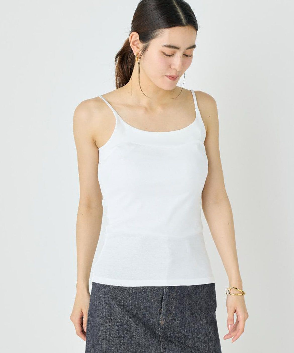 DAY by DAY it&rsquo;s international「サテン切り替えキャミソール《スビン綿MIXフライス》」|キャミソール|ホワイト