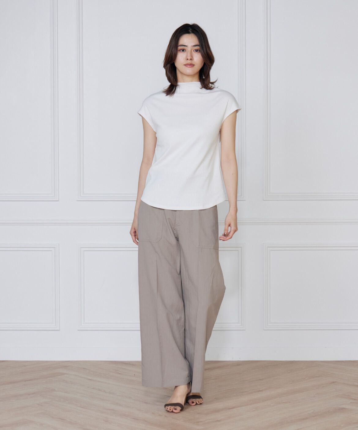 I.T.'S international「ボトルネックカットソー《スビン綿MIXフライス》」|キャミソール|