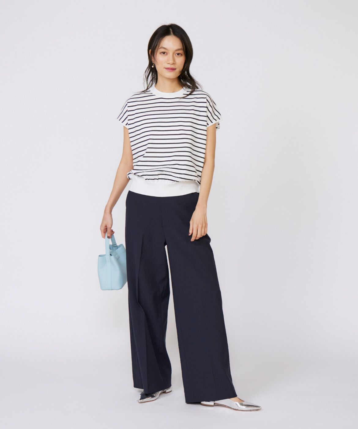 INED「《大きいサイズ》フレンチスリーブニットプルオーバー」|ニット・セーター|