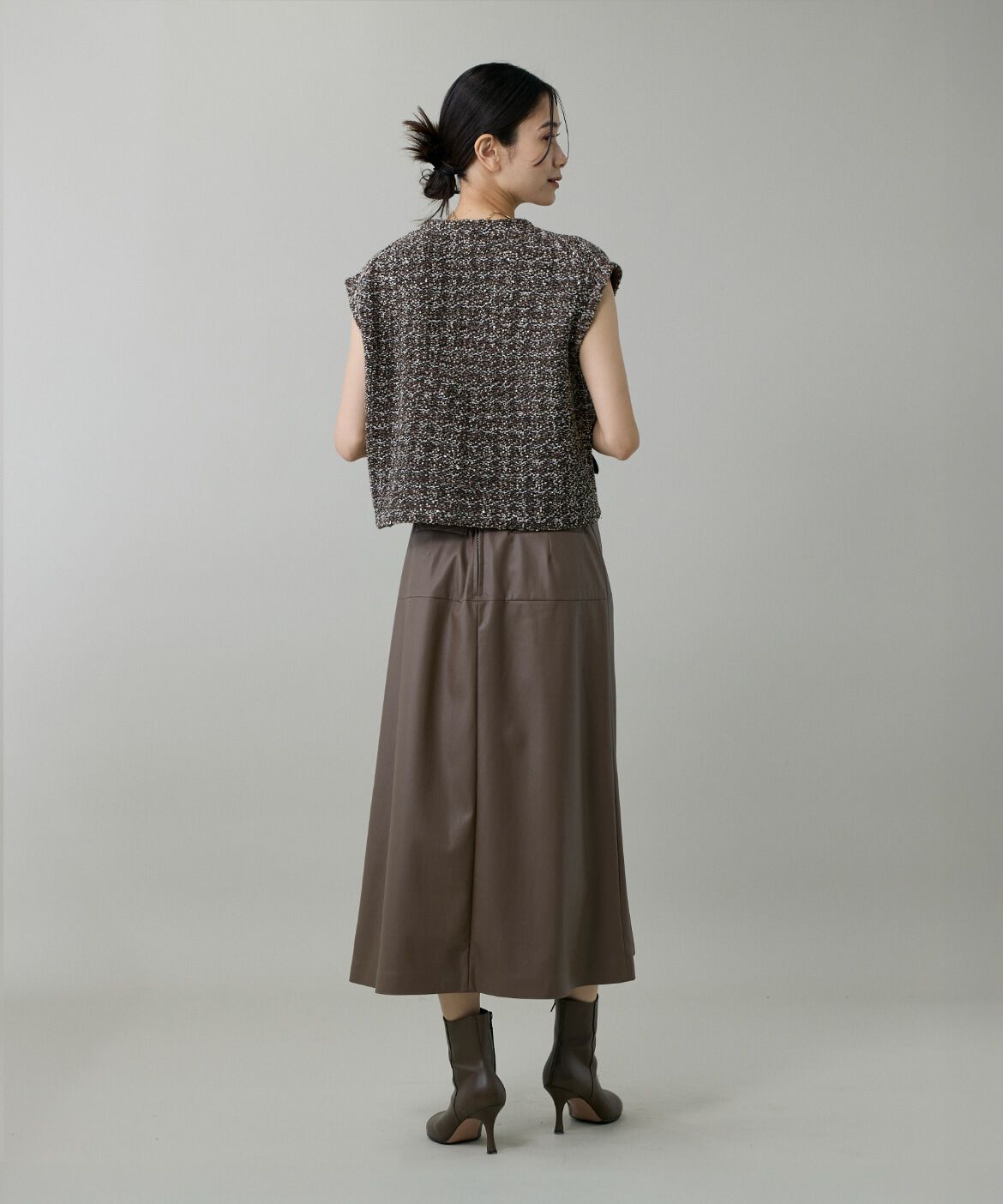 INED「ツイード風ジレ」|ダウンベスト・ベスト|